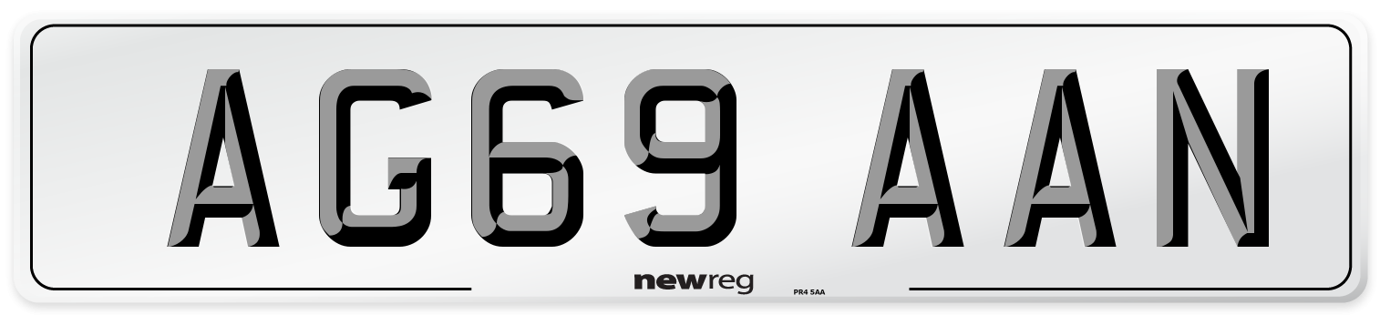 AG69 AAN Number Plate from New Reg